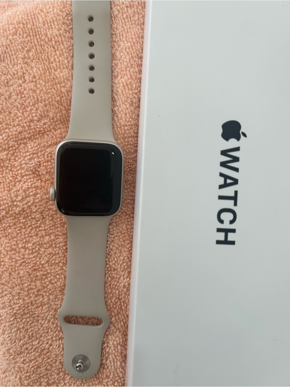 Apple Watch with Starlight/Sand Sport Band